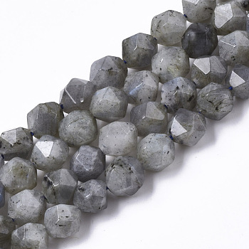 Natural Labradorite Beads Strands, Star Cut Round Beads, Faceted, 10.5mm, Hole: 1.2mm, about 38pcs/strand, 15.16 inch(38.5cm)
