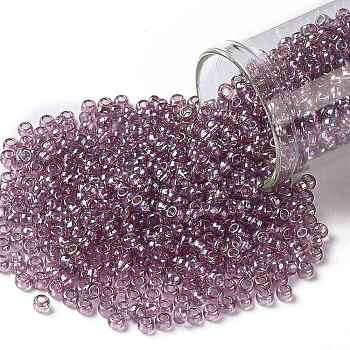TOHO Round Seed Beads, Japanese Seed Beads, (166) Transparent AB Light Amethyst, 8/0, 3mm, Hole: 1mm, about 10000pcs/pound