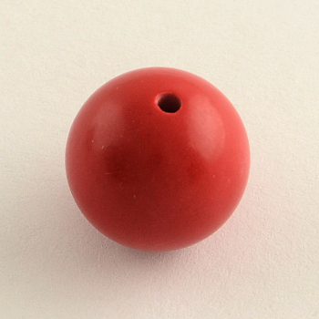 Round Cinnabar Beads, FireBrick, 8mm, Hole: 1.5mm