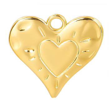 Stainless Steel Heart Pendants, Golden, 24x25x2mm, Hole: 3mm