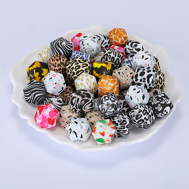 Colorful Pattern Printed Silicone Beads(SI-JX0022A-01)-6