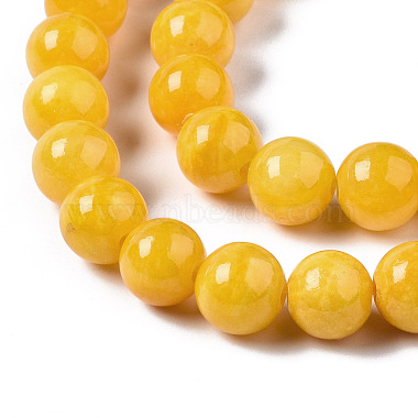 Natural Dyed Yellow Jade Gemstone Bead Strands(G-R271-8mm-Y07)-3