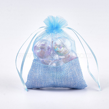 Cornflower Blue Rectangle Organza Bags