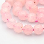 Round Natural Rose Quartz Beads Strands, 10mm, Hole: 1mm, about 40pcs/strand, 15.7 inch(G-N0120-07-10mm)
