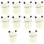 10Pcs Handmade Bumpy Lampwork Beads, Frog, WhiteSmoke, 20.5~22x13.5~15.5x12.5~13.5mm, Hole: 2mm(LAMP-SZ0001-66A)