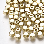 CCB Plastic Spacer Beads, Cube, Light Gold, 3.5x3.5x3.5mm, Hole: 1.4mm(CCB-T006-091KC)