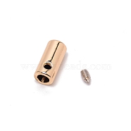 Zinc Alloy Cord Ends, with Screw, Column, Light Gold, 13x6mm, Hole: 2mm, Inner Diameter: 4.5mm(FIND-WH0091-24A-LG)