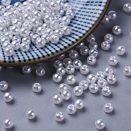 Imitated Pearl Acrylic Beads, Round, White, 4mm, Hole: 1mm, about 17000pcs/500g(PACR-4D-1)