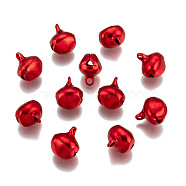 Aluminum Bell Charms, Red, 14x11.5x10mm, Hole: 2mm(X-ALUM-R002-03)