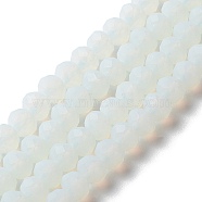 Imitation Jade Solid Color Glass Beads Strands, Faceted, Frosted, Rondelle, Light Cyan, 8mm, Hole: 1mm, about 65~68pcs/strand, 15.7~16.1 inch(40~41cm)(EGLA-A034-J8mm-MD06)