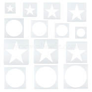 14Pcs Square PET Hollow Out Drawing Painting Stencils, for DIY Scrapbooking, Mixed Shapes, 90~250x90~250x0.3mm, Pattern: 65~225x65~227mm(DIY-WH0308-410C)