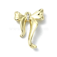 Rack Plating Alloy Rhinestone Pendants, Bowknot, Golden, 24x17x5mm, Hole: 2mm(FIND-M014-06G)