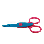 Stainless Steel Scissors, Embroidery Scissors, Sewing Scissors, with Plastic Handle, Deep Sky Blue, 135mm(PW-WG96912-03)