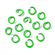 Spray Painted Iron Open Jump Rings, Lime, 10.5x1mm, Inner Diameter: 8mm, about 3738pcs/971g(IFIN-T017-04A-15)