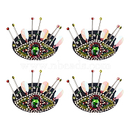 Eye Shape Rhinestone & Sequin Beaded Appliques, Sew on Badges, for Clothes, Dress, Hat, Jeans, DIY Decorations, Colorful, 64x90x11mm, 4pcs/box(PATC-FG0001-27)