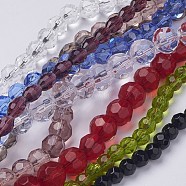 Glass Beads Strands, Faceted, Mixed Color, about 6~10mm in diameter, hole: about 0.5~1mm, about 400pcs(GM002)