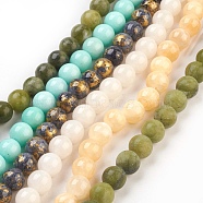 Natural Jade Beads Strands, Round, 8mm, Hole: 1~1.1mm, about 24~49pcs/strand, 7.75~16 inch(G-MSMC007-22-8mm)