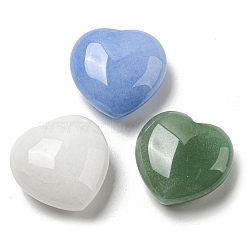 3Pcs 3 Style Natural Mixed Gemstone Beads, No Hole/Undrilled, Heart, 25~26x25x10.5~13mm, 1pc/style(G-FS0002-21)