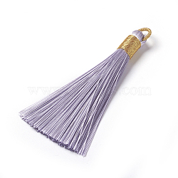 Polyester Tassel Pendants, Thistle, 80~83x7~8mm, Hole: 5~7mm(FIND-I009-D25)