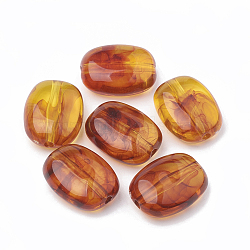 Acrylic Beads, Imitation Amber, Rectangle, Chocolate, 24x18.5x9.5mm, Hole: 2.5mm, about 160pcs/500g(OACR-N001-05)