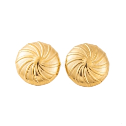 Ion Plating(IP) 304 Stainless Steel Stud Earrings for Women, Vortex, Real 18K Gold Plated, 23.5mm(EJEW-P279-45G)