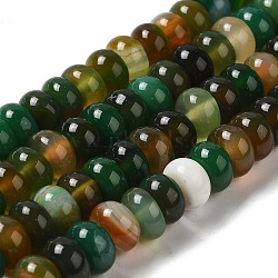 Natural Agate Beads Strands, Dyed & Heated, Rondelle, Sea Green, 8~8.5x4.5~5.5mm, Hole: 1.4mm, about 41pcs/strand, 7.40~7.48''(18.8~19cm)(G-H295-C03-07)