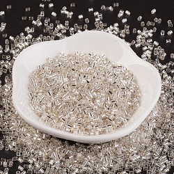 MGB Matsuno Glass Beads, Japanese Seed Beads, 11/0 Silver Lined Round Hole Glass Seed Beads, Two Cut, Hexagon, Creamy White, 2x2x2mm, Hole: 0.8mm, about 1640pcs/20g(X-SEED-Q023A-34)