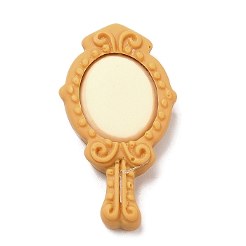 Make Up Theme Opaque Resin Cabochons, Mirror, 32x17.5x5.5mm