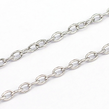 304 Stainless Steel Cable Chains, Soldered, Oval, Stainless Steel Color, 3x2x0.5mm