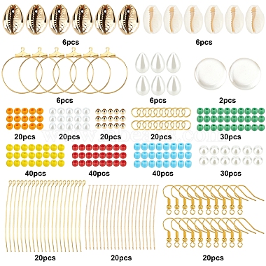 kit de fabrication de boucles d'oreilles en coquillage naturel sunnyclue diy(DIY-SC0018-43)-2