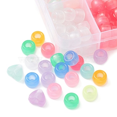 200Pcs 10 Colors Transparent & Luminous Plastic Beads(KY-YW0001-50)-2
