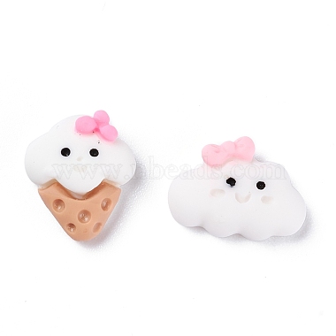 White Cloud Resin Cabochons