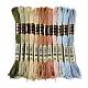 12 Skeins 12 Colors 6-Ply Polyester Embroidery Floss(OCOR-M009-01B-16)-1