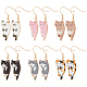 6 Pairs 6 Colors Cat Theme Enamel Dangle Earrings(EJEW-AN0001-15)-1