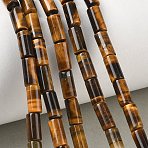 Natural Tiger Eye Beads Strands, Column, 8x4mm, Hole: 1mm, about 49pcs/strand, 15.35''(39cm)(G-B091-A23-01)
