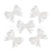 Transparent Acrylic Beads, Bowknot, with Glitter Power, WhiteSmoke, 14.5x19x4mm, Hole: 1.8mm, about 980pcs/500g(TACR-F009-02A)