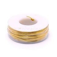 Matte Round Aluminum Wire, with Spool, Gold, 20 Gauge, 0.8mm, 36m/roll(AW-G001-M-0.8mm-14)
