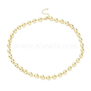 Rack Plating Brass Ball Chain Necklaces for Women, Long-Lasting Plated, Lead Free & Cadmium Free, Real 18K Gold Plated, 16.54 inch(42cm), bead: 8mm(NJEW-G102-01D-G)