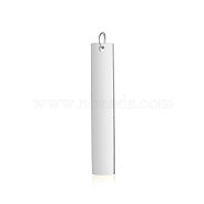 201 Stainless Steel Pendants, Manual Polishing, Rectangle, Stamping Blank Tag, Stainless Steel Color, 32x6x1.5mm, Hole: 3mm(STAS-S105-T605D-1)