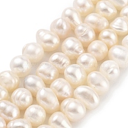 Natural Cultured Freshwater Pearl Beads Strands, Potato, Navajo White, 6~7mm, Hole: 0.6mm, about 29pcs/strand, 6.69 inch(17cm)(PEAR-C003-12B)