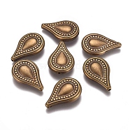 CCB Plastic Beads, Teardrop, Antique Bronze, 25x16.5x5mm, Hole: 1.5mm(CCB-E052-39AB)