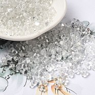 Glass Seed Beads, Peanut, Clear, 5.5~6x3~3.5x3mm, Hole: 1~1.2mm, about 4000pcs/pound(SEED-K009-08A-16)