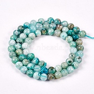 Natural Gemstone Hemimorphite Round Beads Strands, Dyed, Cyan, 6mm, Hole: 1mm, about 66pcs/strand, 15.74 inch(G-L145-6mm-01)