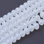 Opal Bead Strands, Faceted, Rondelle, Alice Blue, 6x4mm, Hole: 1mm, about 90~95pcs/strand, 18.5 inch(X-EGLA-J047-6x4mm-35)