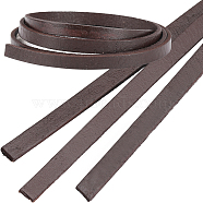 3Pcs Flat Leather Jewelry Cord, Jewelry DIY Making Material, Coconut Brown, 6x2mm, about 80cm/pc(WL-GF0001-16D-01)
