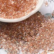 Glass Seed Beads, Peanut, Light Salmon, 5.5~6x3~3.5x3mm, Hole: 1~1.2mm(SEED-K009-04A-03)