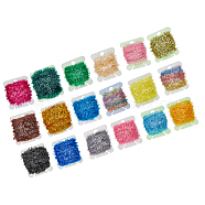 18 Cards 18 Colors Tinsel Chenille Line Crystal Flash Cactus Chenille, Fly Fishing Tying Material for Nymph Flies, Mixed Color, 1/4 inch(6mm), 10m/card, 1 card/color(OCOR-FH0001-14)