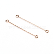 Ion Plating(IP) 304 Stainless Steel Eye Pins, Double Sided Eye Pins, Rose Gold, 36x0.6mm, Hole: 1.5mm(X-STAS-I141-01A-RG)