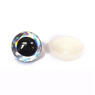 Half Round ABS Plastic Doll Craft Eyes, Safety Eyes, with Spacer, Silver, 12mm(PW-WG10432-06)