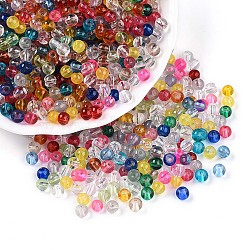 Baking Painted Transparent Glass Beads, Round, Mixed Color, 4~5mm, Hole: 0.8~1.4mm, about 9710pcs/1000g(DGLA-Q022-4mm-M)